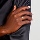 Image of 10K Yellow Gold Marquee Diamond Initial Ring on Models Hand