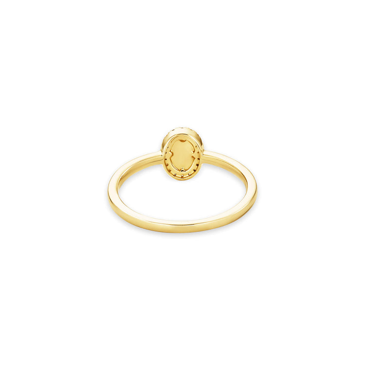 Stone and Strand 10K Yellow Gold Marquee Diamond Initial Ring Rear Image