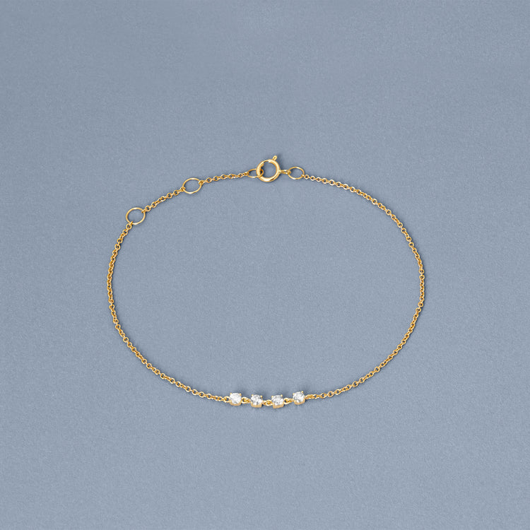 Stone and Strand 14K Yellow Gold Meaningful Diamonds Bracelet Editorial Image