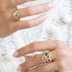 Image of 10K Yellow Gold Ruby Bonbon Merge Ring with Stone and Strand Rings