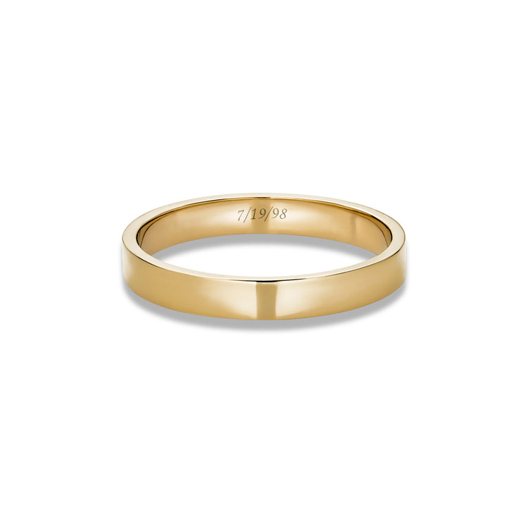 Stone and Strand 14K Yellow Gold Midnight Band 3mm Engraved Image