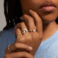 Image of 14K Yellow Gold Midnight Band 4mm with Stone and Strand Rings