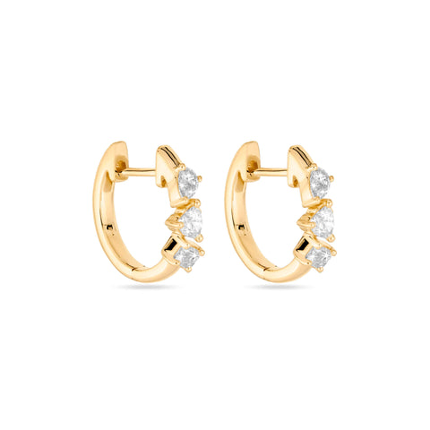 Stone and Strand 14K Yellow Gold Mini Carnival LAB-Created Hoops Side Image
