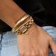 Image of 14K Yellow Gold Mini Clover Diamond Bracelet with Stone and Strand Bracelets