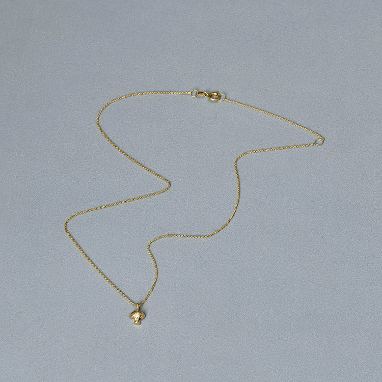 Stone and Strand 14K Yellow Gold Mini Fabulous Fungi Choker Editorial Image