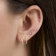 Image of 14K Yellow Gold Mini Lab-Created Diamond Studs with Stone and Strand Earrings