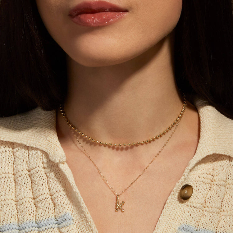 Mini Mochi Donut Initial Necklace