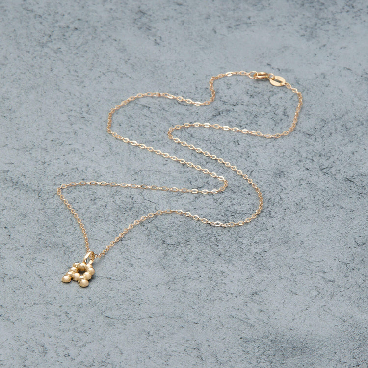 Mini Mochi Donut Initial Necklace