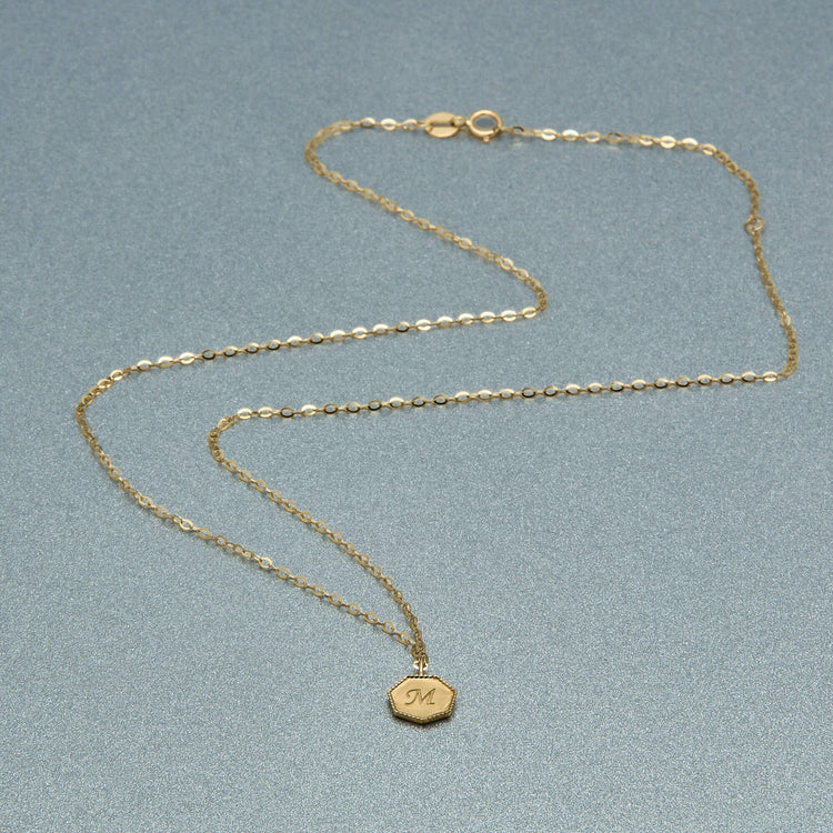 Stone and Strand 10K Yellow Gold Mini Portrait Medallion Necklace Editorial Image