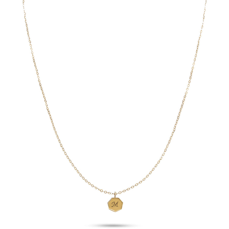 Stone and Strand 10K Yellow Gold Mini Portrait Medallion Necklace Image