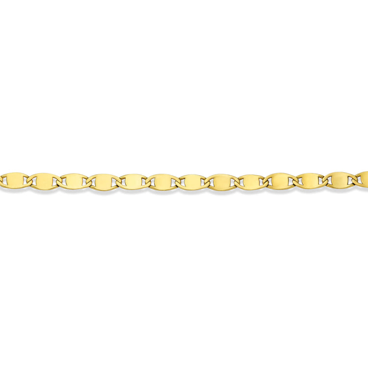 Stone and Strand 14K Yellow Gold Mirror Chain Anklet Close Up Image