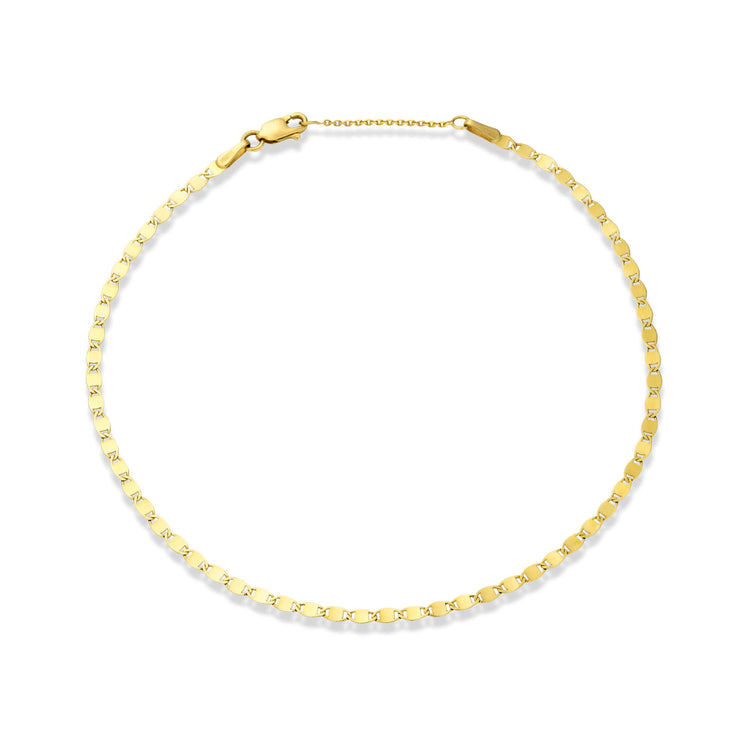 Stone and Strand 14K Yellow Gold Mirror Chain Anklet Front Image