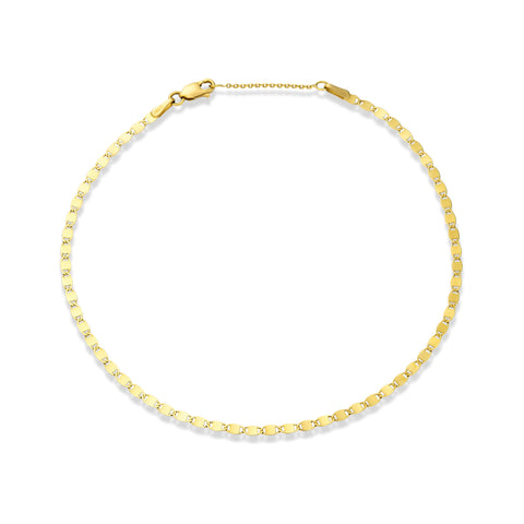 Stone and Strand 14K Yellow Gold Mirror Chain Anklet Front Image