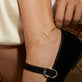 Image of 14K Yellow Gold Mirror Chain Anklet on Models Ankle