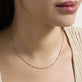Image of 10K Yellow Gold Mirror Chain Necklace on Models Neck