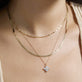 Image of 10K Yellow Gold Mirror Chain Necklace with Stone and Strand Necklaces