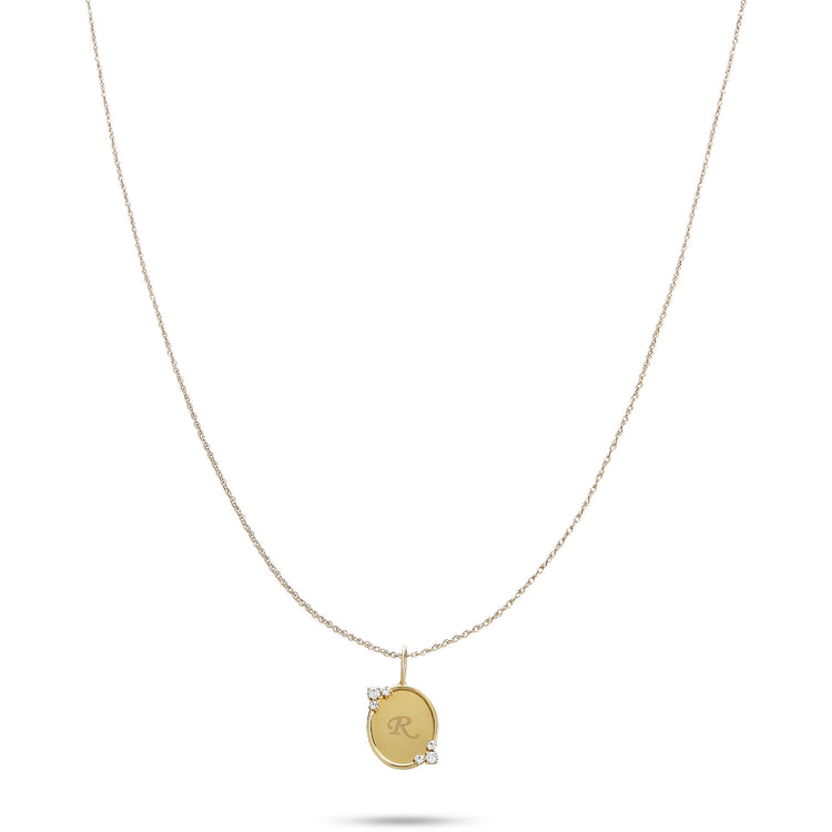 Stone and Strand 10K Yellow Gold Mirror, Mirror Initial Necklace Image