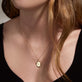 Image of 10K Yellow Gold Mirror, Mirror Initial Necklace on Models Neck