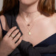 Image of 10K Yellow Gold Mirror, Mirror Initial Necklace with Stone and Strand Necklaces
