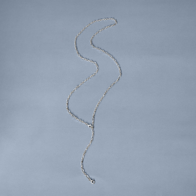 Stone and Strand Sterling Silver Mixed Link Pivot Chain Editorial Image