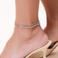 Image of Sterling Silver Mixed Link Pivot Chain on Models Ankle