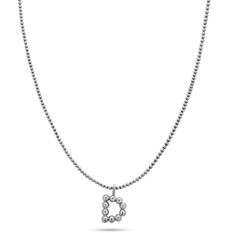 Sterling Silver Mochi Donut Initial Necklace