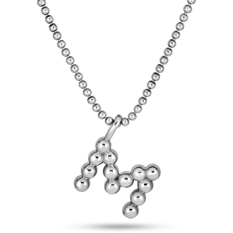 Sterling Silver Mochi Donut Initial Necklace