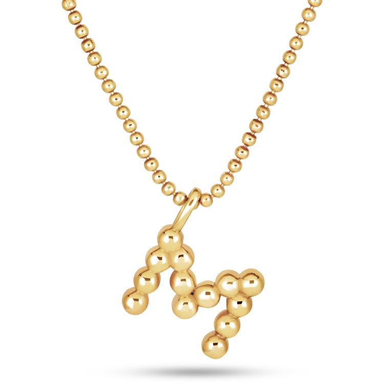 Gold Vermeil Mochi Donut Initial Necklace