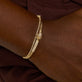 Image of 14K Yellow Gold Diamond Forme Knot Bangle with Stone and Strand Bracelets