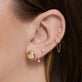 Image of 10K Yellow Gold Teeny LAB-Created Diamond Line Princess Earrings with Stone and Strand Earrings