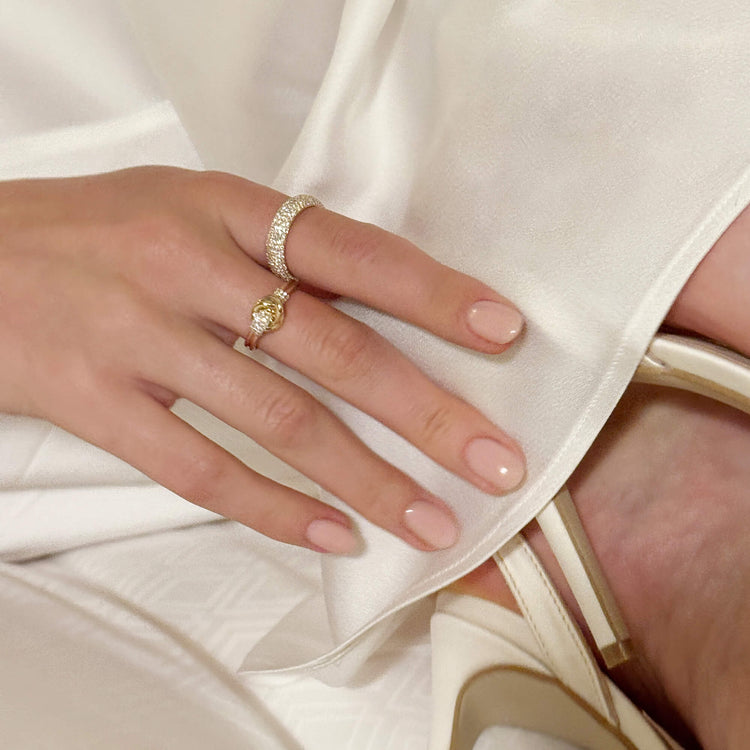 Image of 14K Yellow Gold First Spark LAB-Created Diamond Eternity Ring with Stone and Strand Rings