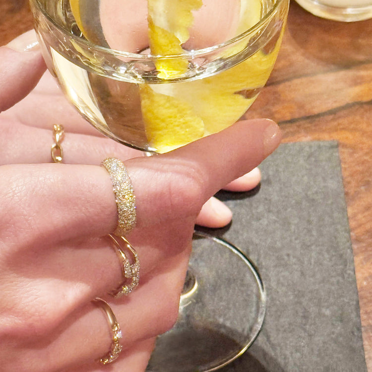 Image of 14K Yellow Gold First Spark LAB-Created Diamond Eternity Ring with Stone and Strand Rings