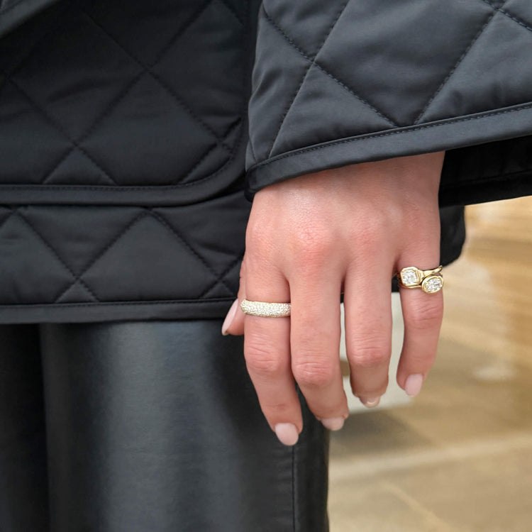Image of 14K Yellow Gold First Spark LAB-Created Diamond Eternity Ring with Stone and Strand Rings