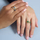 Image of 10K Yellow Gold Sapphire Raindrop Merge Ring with Stone and Strand Rings