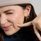 Image of 14K Yellow Gold Harbor Halo Earrings with Stone and Strand Earrings