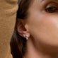 Image of LAB-Created Old Mine Cut Double Diamond Platinum Earrings with Stone and Strand Earrings