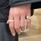 Image of 14K Yellow Gold LAB-Created Oval Icon Pinky Ring with Stone and Strand Rings