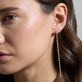 Image of 14K Yellow Gold Long Diamond Stream Earring with Stone and Strand Earrings