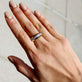 Image of 10K Yellow Gold Pave Pistachio Dome Ring on Models Hand