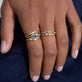 Image of 10K Yellow Gold Sapphire Raindrop Merge Ring with Stone and Strand Rings