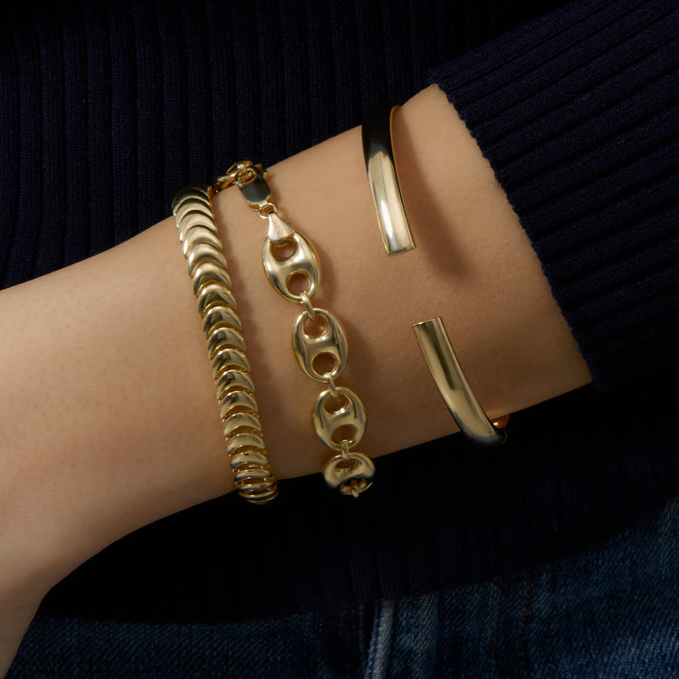 Image of 14K Yellow Gold Gold La Scala Bracelet with Stone and Strand Bracelets