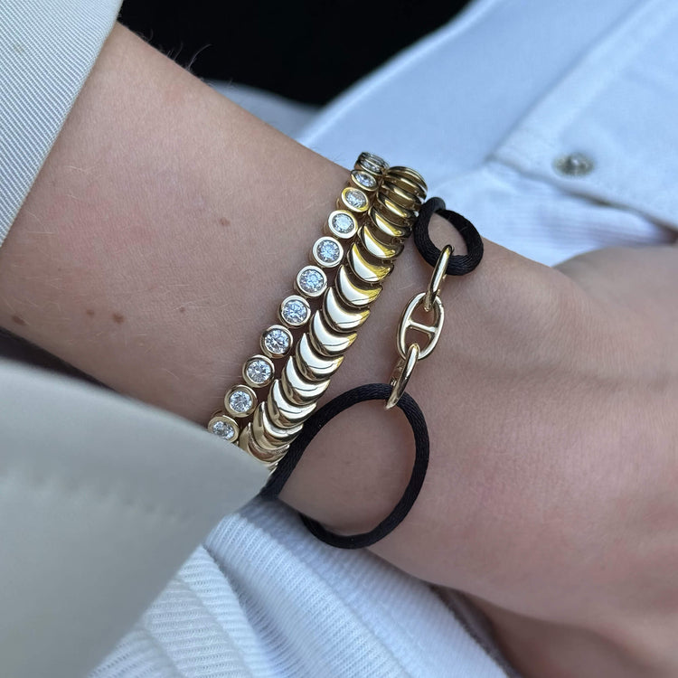 Image of 14K Yellow Gold Beacon Friendship Bracelet with Stone and Strand Bracelets