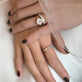 Image of 14K White Gold Lab-Created Diamond Up and Down Baguette Ring with Stone and Strand Rings