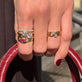 Image of 14K Yellow Gold Diamond Stacking Ring Set with Stone and Strand Rings