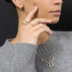 Model wearing Medium Diamond Maritime Ring with solid gold Stone and Strand jewelry