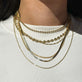 Image of 10K Yellow Gold Mirror Chain Necklace with Stone and Strand Necklaces