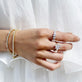 Image of 14K Yellow Gold Diamond Magnolia Ring with Stone and Strand Rings