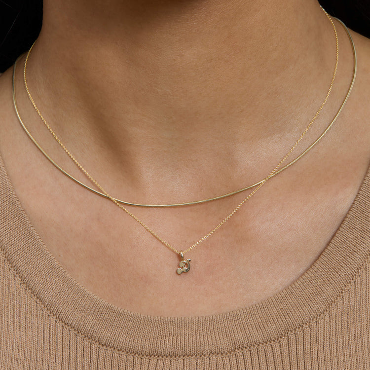 Image of 14K Yellow Gold Mojo Mini Initial Necklace with Stone and Strand Necklaces