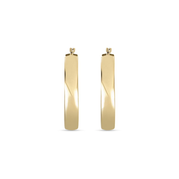 Stone and Strand 10K Yellow Gold Large Gold Glider Hoops Front Image