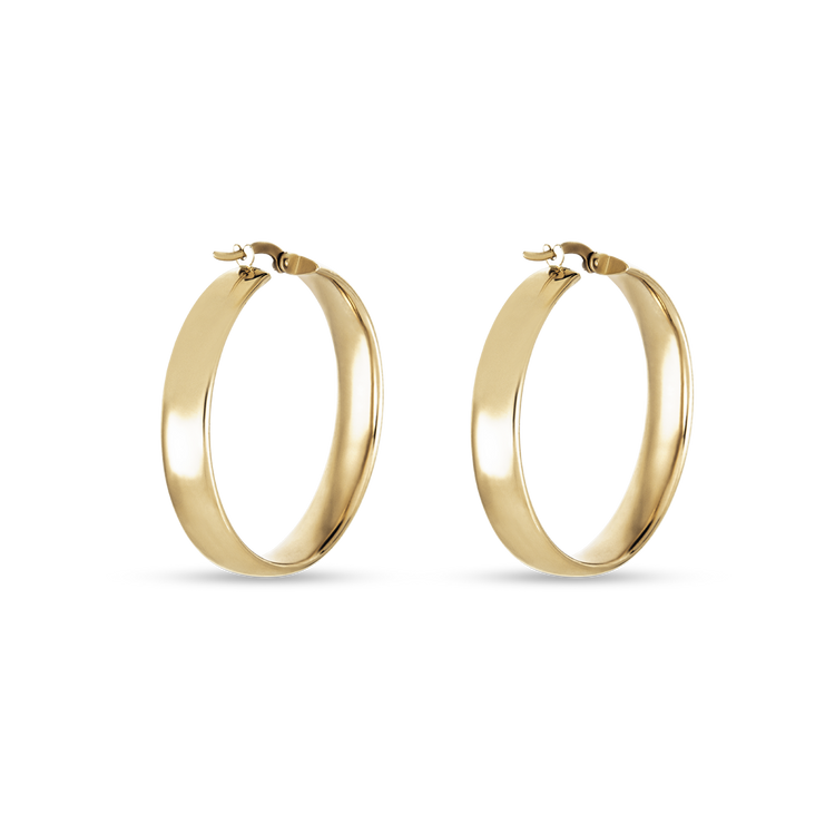 Stone and Strand 10K Yellow Gold Large Gold Glider Hoops Rear Image